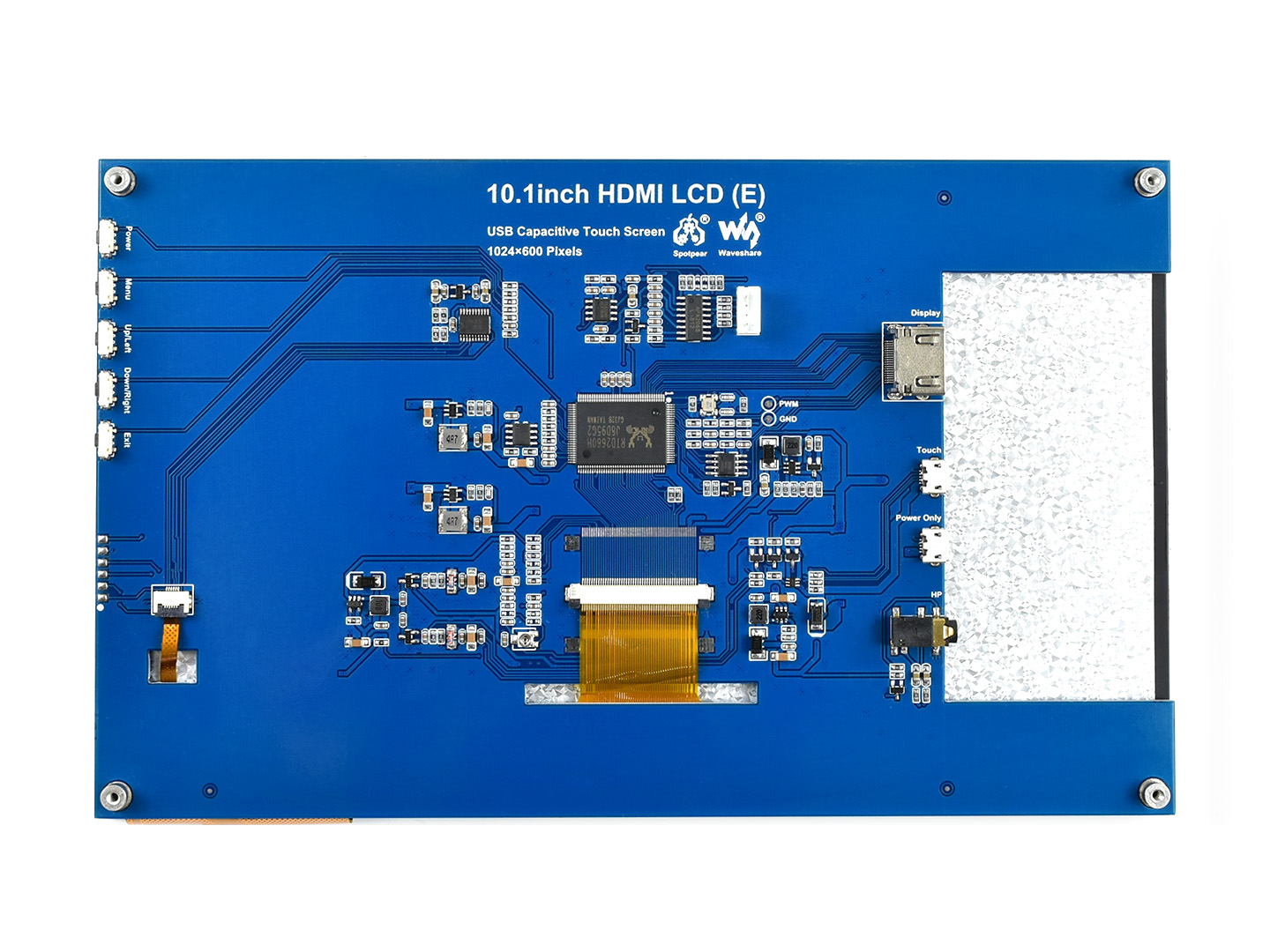 10,1-Zoll kapazitiver Touchscreen-LCD (E), 1024×600, HDMI, IPS, optisch geklebtes Display, unterstützt Raspberry Pi, Jetson Nano und PC