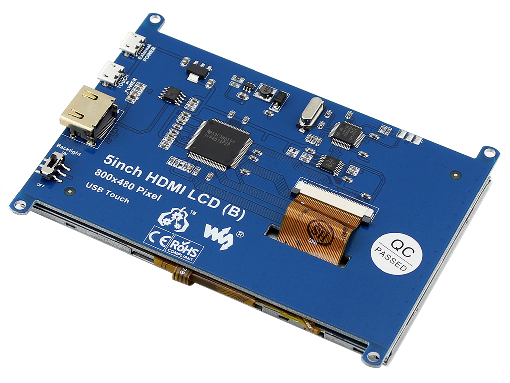 5-Zoll-Widerstandstouchscreen-LCD (B), 800×480, HDMI, geringer Stromverbrauch