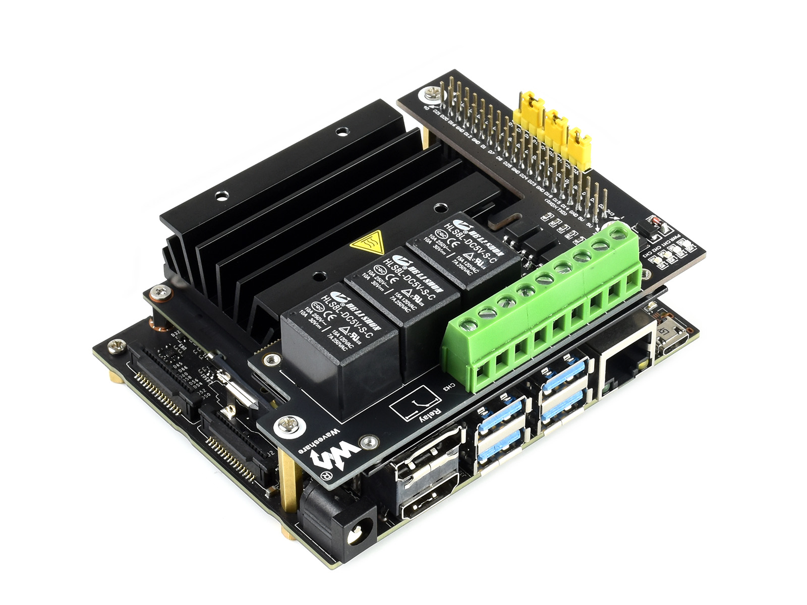 Qualitäts-3-Kanal-Relais-Erweiterungsplatine, entwickelt für Jetson Nano, mit Optokoppler-Isolierung