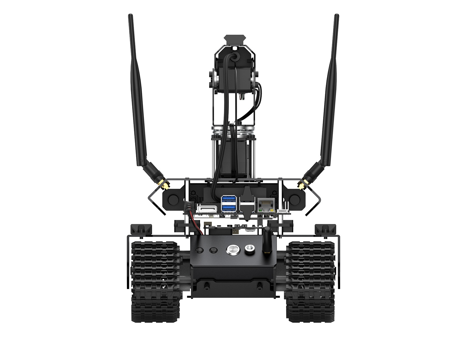 UGV Beast ROS 2 Open-Source Off-Road Tracked AI Robot für Jetson Orin Serie Board, Dual-Controller, 360° Flexibel Omnidirektional Pan-Tilt, Optional für Jetson Orin Nano 4GB Kit