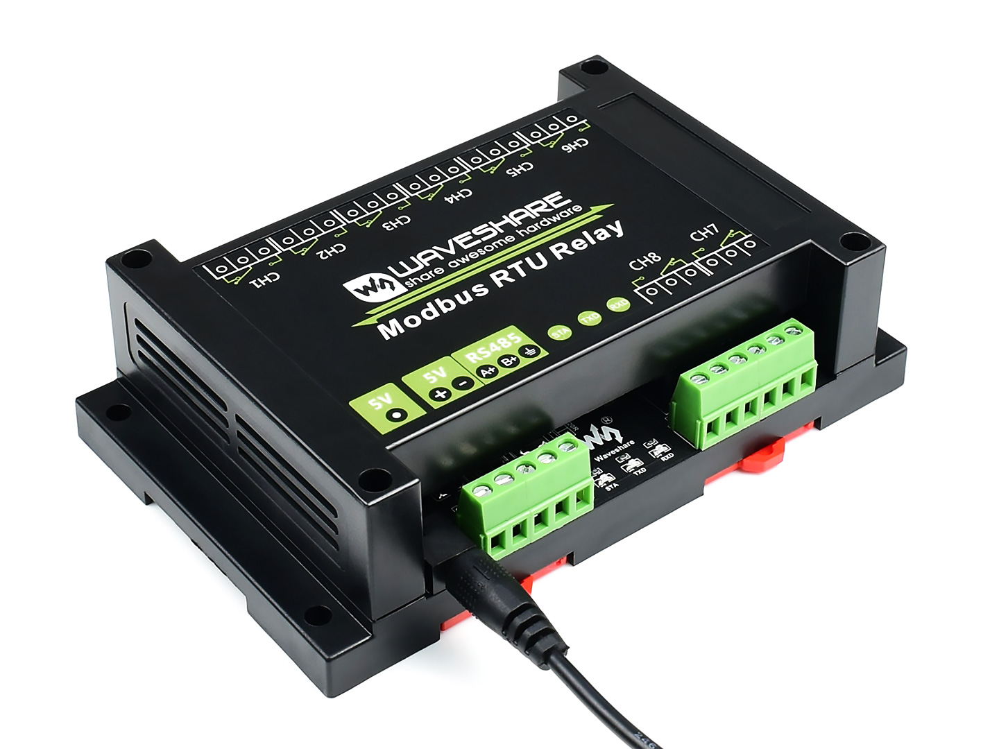 Industrielles Modbus-RTU-Relaismodul mit 8 Kanälen und RS485-Schnittstelle, Mehrfach-Isolationsschutzschaltungen, 5V-Stromversorgung