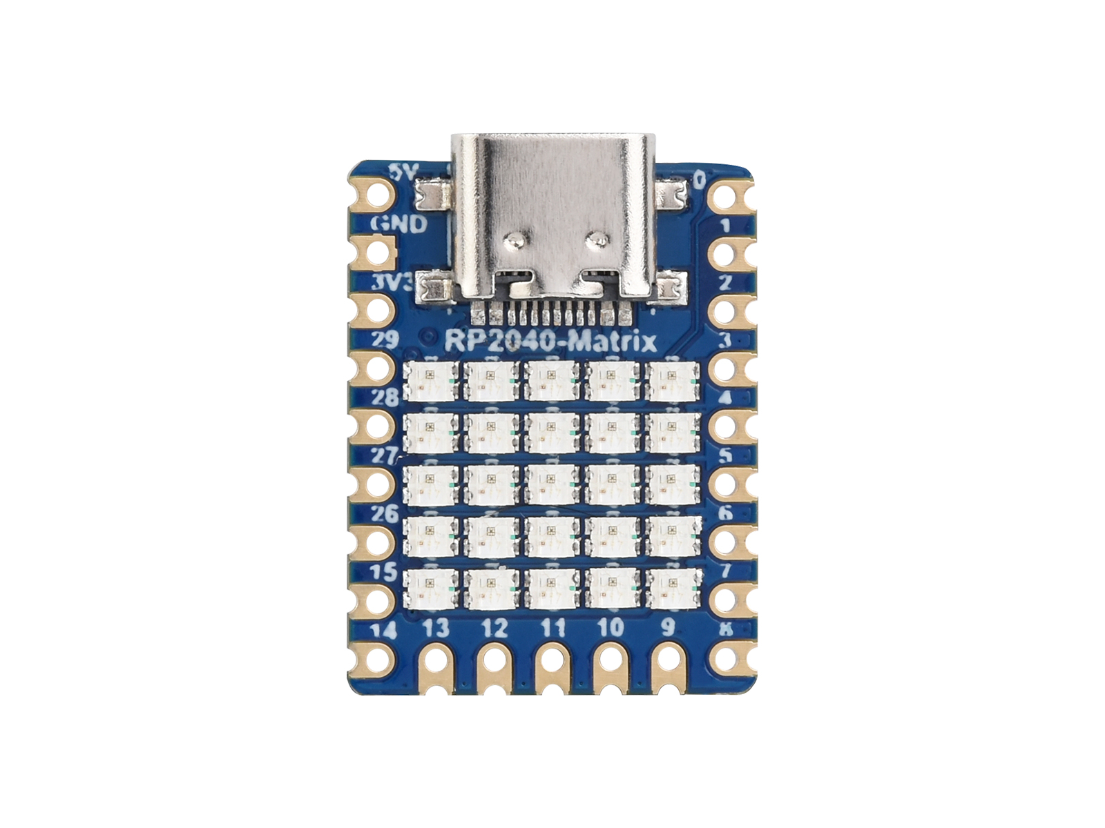 Waveshare RP2040-Matrix-Entwicklungsboard, mit integrierter 5×5 RGB-LED-Matrix, basierend auf dem offiziellen RP2040-Dual-Core-Prozessor