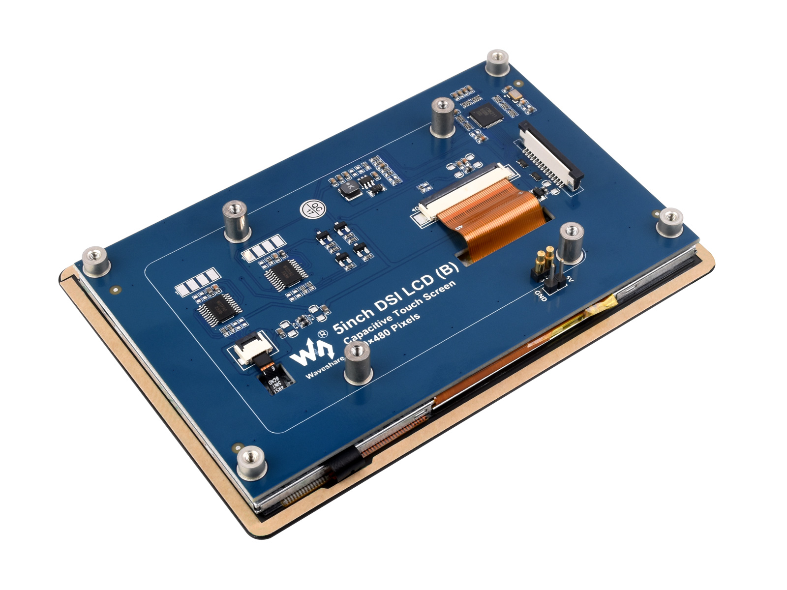 5-Zoll kapazitiver IPS-Touchdisplay für Raspberry Pi, 800×480, DSI-Schnittstelle, stromsparend