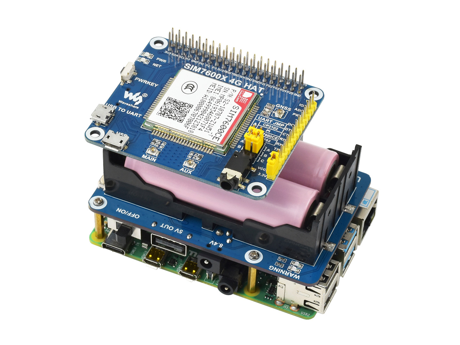 Unterbrechungsfreie Stromversorgung (USV) HAT für Raspberry Pi, stabile 5V-Stromausgabe