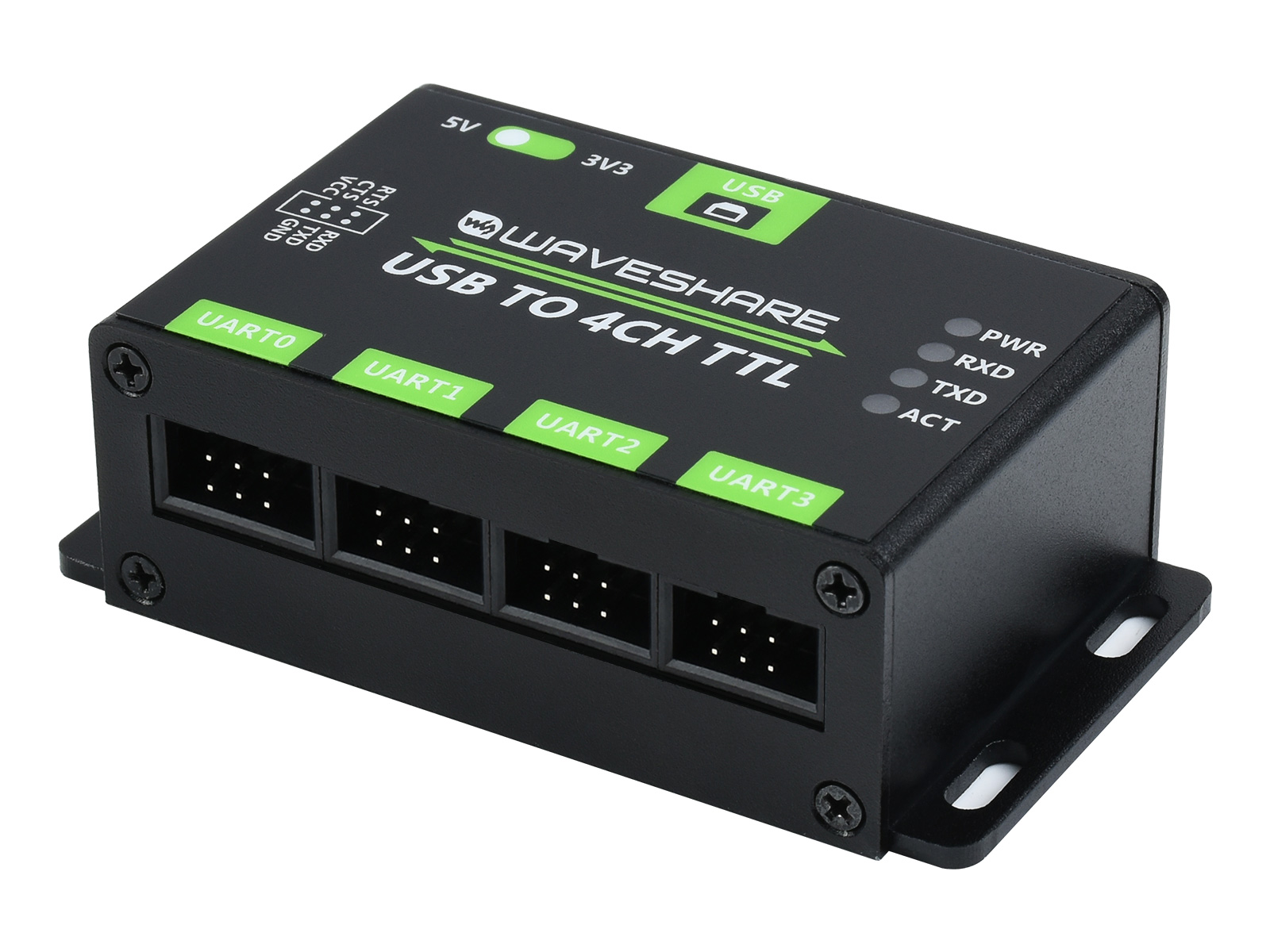 Industrieller USB-zu-4CH-TTL-Konverter, USB-zu-UART, mit Mehrfachschutz und Systemunterstützung