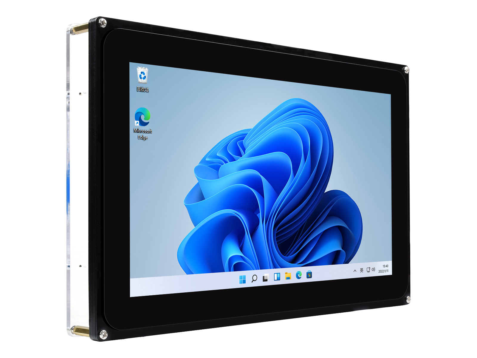 10,1-Zoll kapazitiver Touchscreen-LCD (F) mit Gehäuse, 1024×600, HDMI, Unterstützung verschiedener Systeme & Geräte