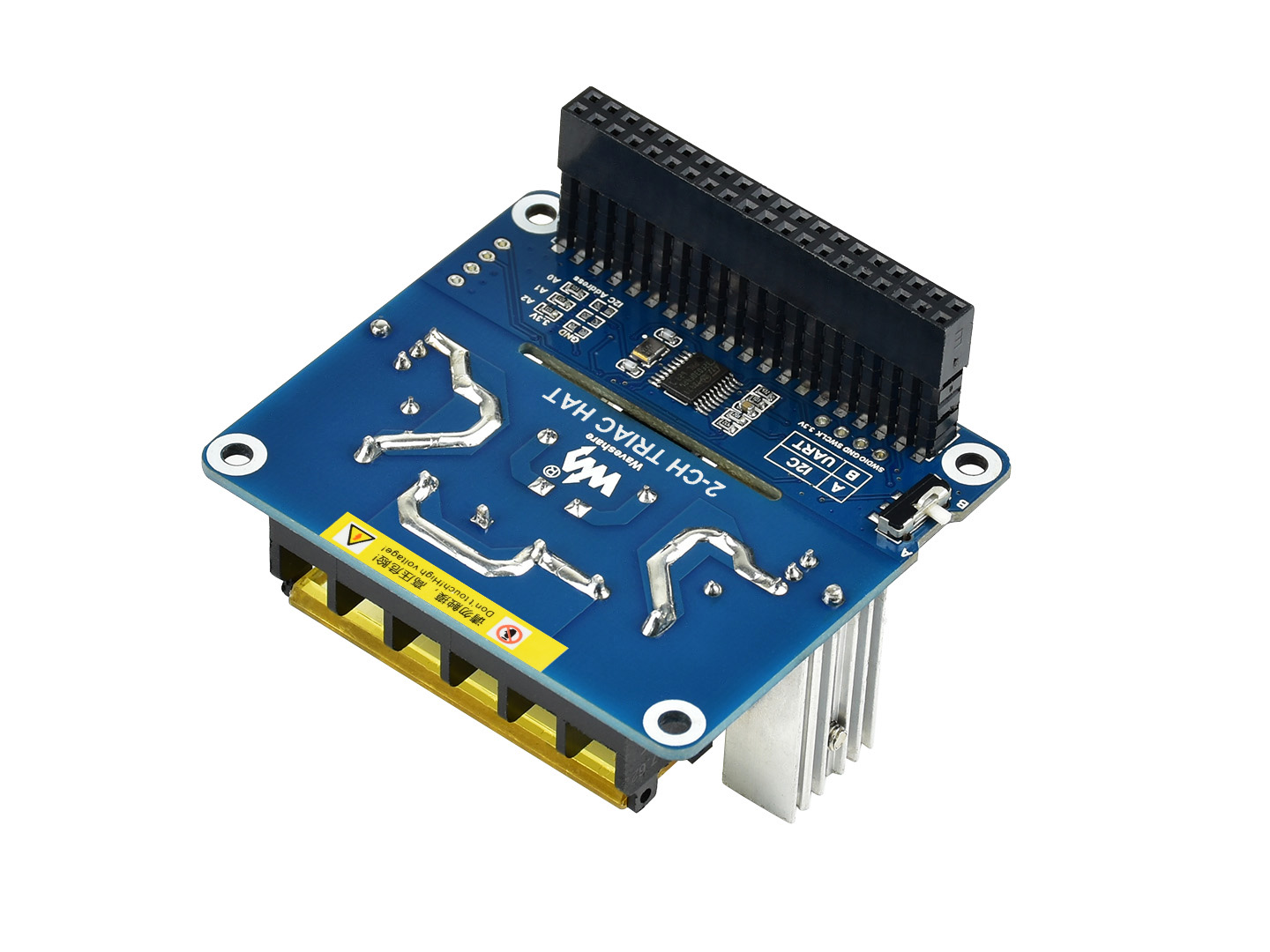 2-Kanal-Triac-HAT für Raspberry Pi, integrierte MCU, UART / I2C