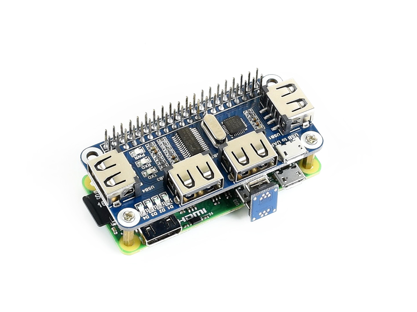 4-Port-USB-HUB-HAT für Raspberry Pi