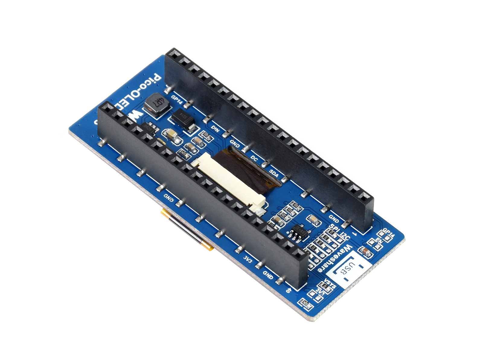2,23-Zoll-OLED-Displaymodul für Raspberry Pi Pico, 128×32, SPI/I2C