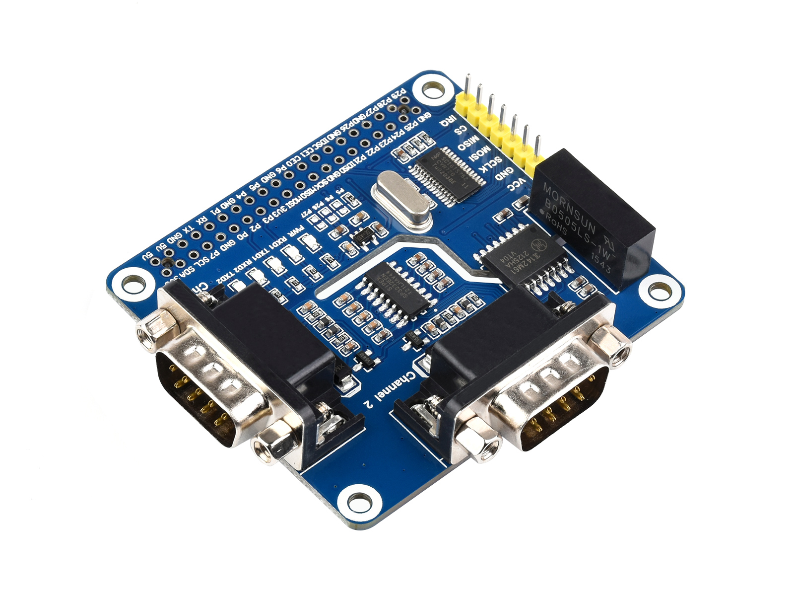 2-Kanal-Isolierter RS232-Erweiterungs-HAT für Raspberry Pi