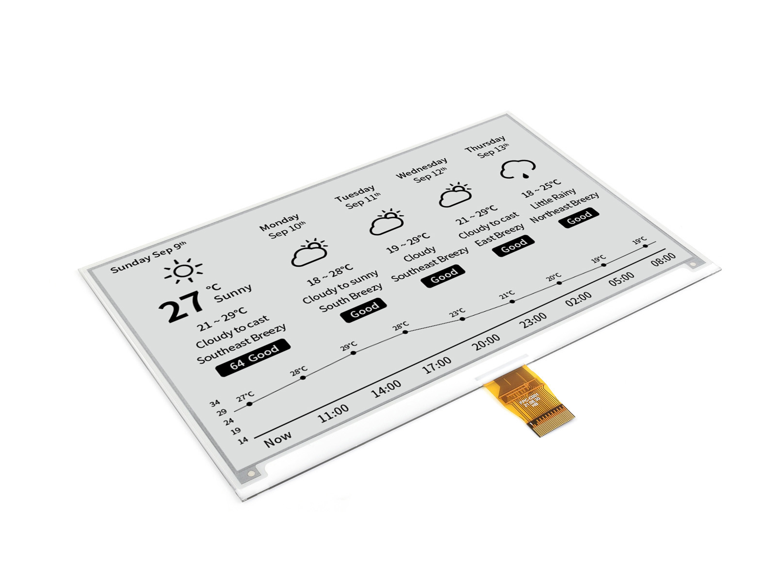 800×480, 7,5-Zoll E-Ink-Rohdisplay