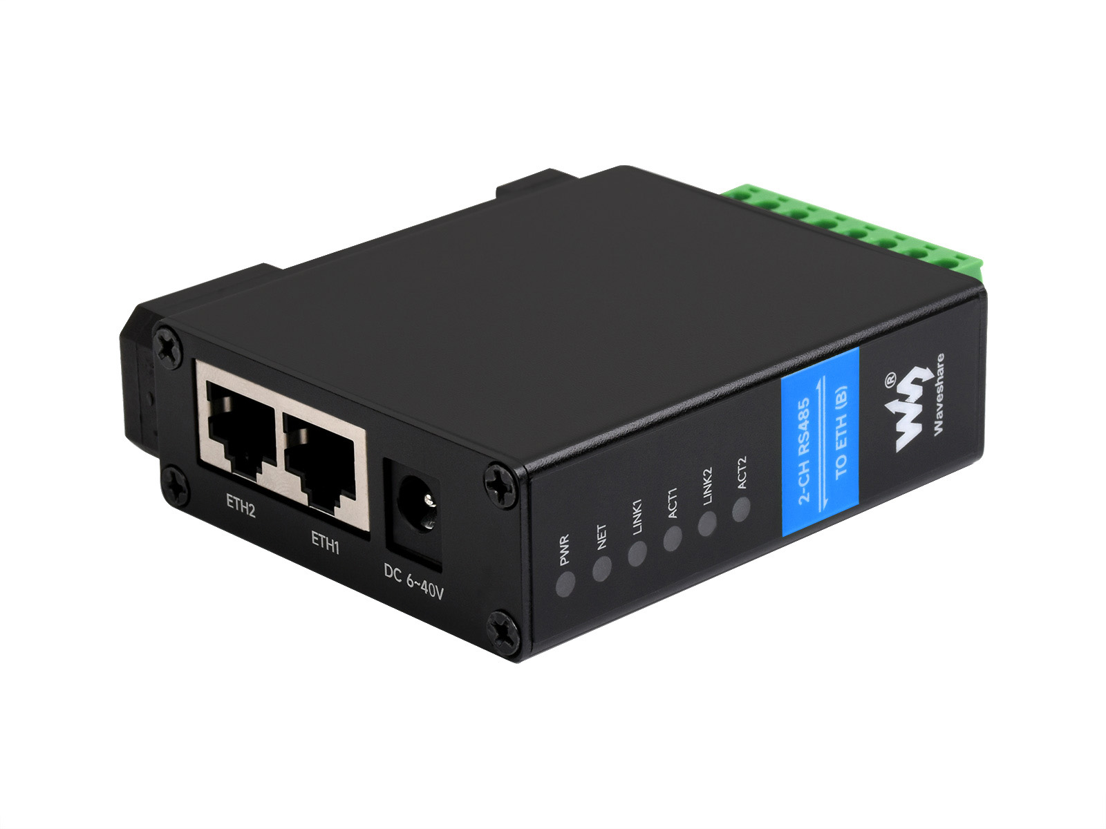 2-Kanal RS485 auf RJ45 Ethernet Serial Server, Dual-Channels RS485 unabhängiger Betrieb, Dual Ethernet Ports