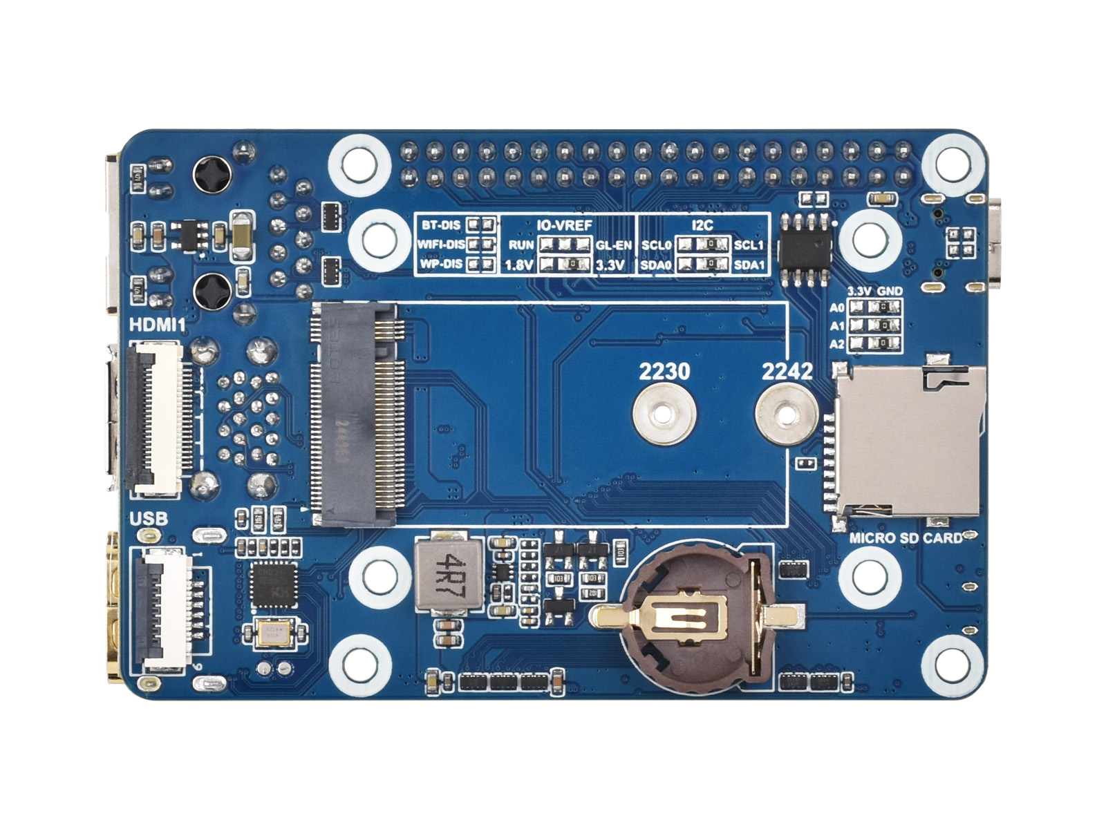 Mini-Grundplatine (B) / Mini-Computer, entwickelt für Raspberry Pi Compute Module 5 (NICHT enthalten), mit Onboard-EEPROM und Verschlüsselungschip