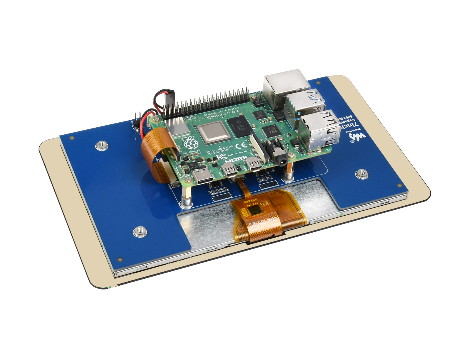 7-Zoll kapazitiver Touchscreen für Raspberry Pi, DSI-Schnittstelle, 800×480