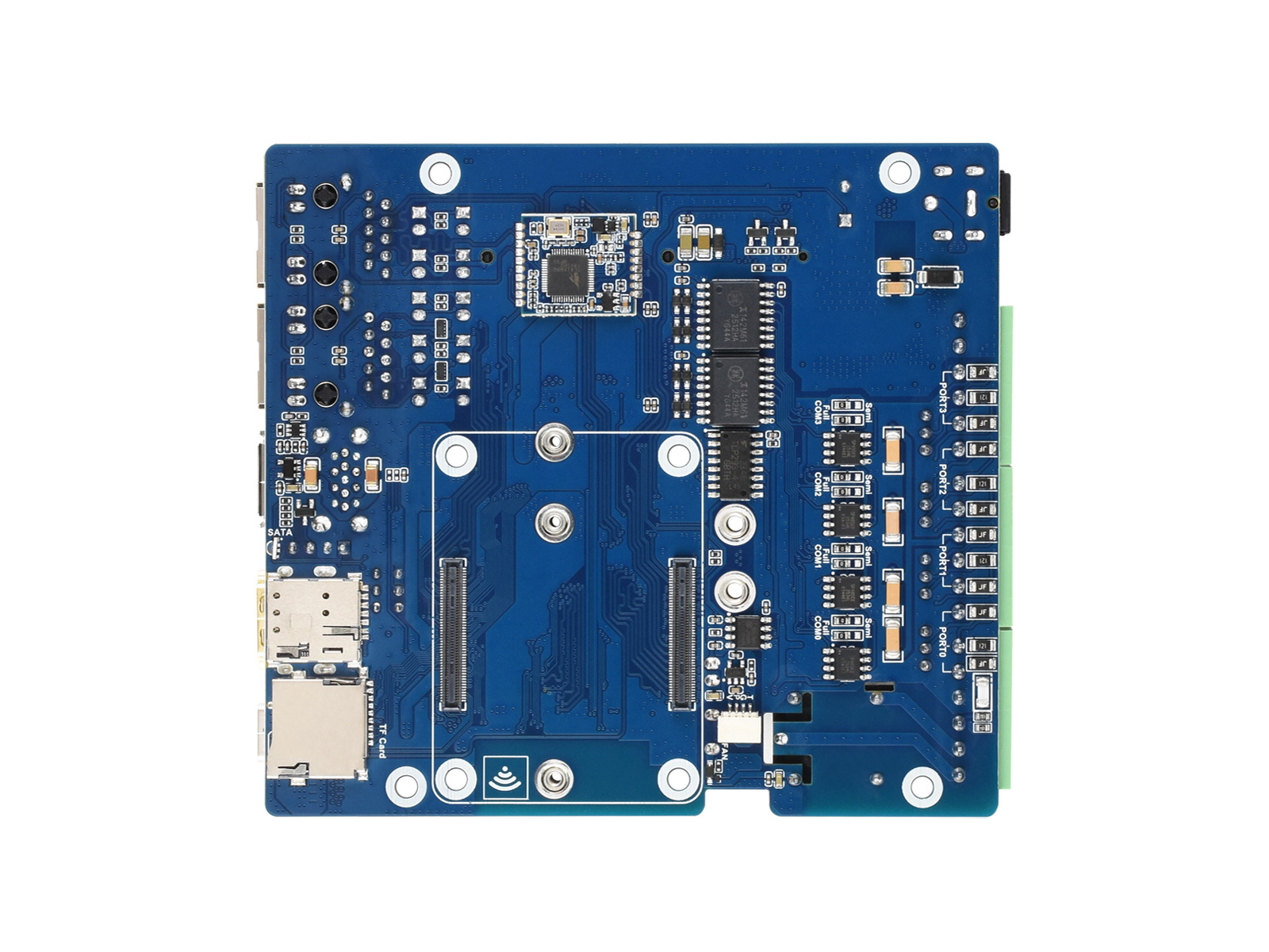 Gigabit/2.5G Dual Ethernet Multi-Funktions-Erweiterungsplatine auf Basis von Raspberry Pi CM5 (NICHT enthalten), unterstützt RS485-Industriekommunikation, 4G/5G-Modul und 4K-Ausgabe