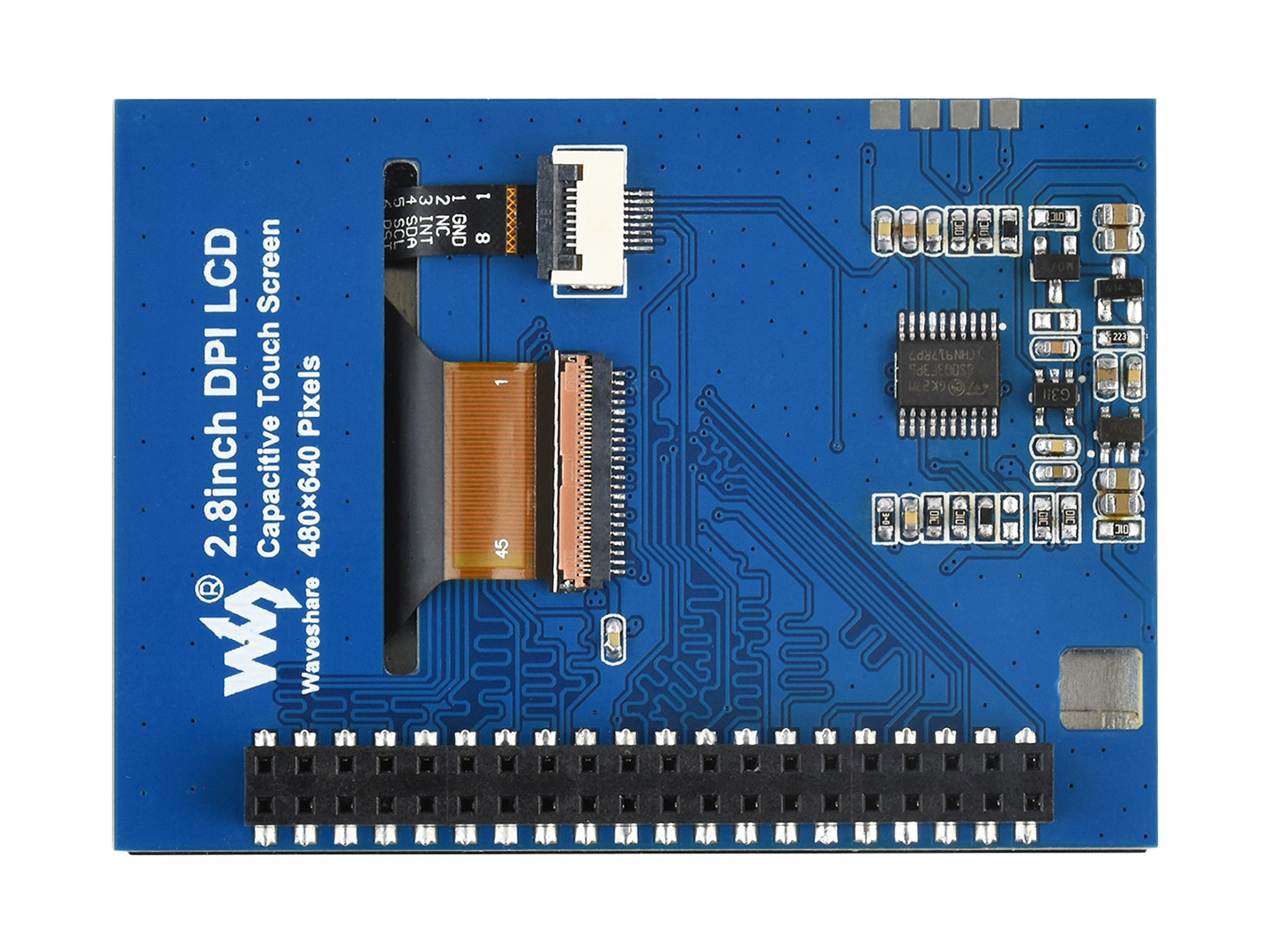 2,8-Zoll kapazitiver Touchscreen-LCD für Raspberry Pi, 480×640, DPI, IPS, optische Bindung, gehärtete Glasabdeckung, stromsparend