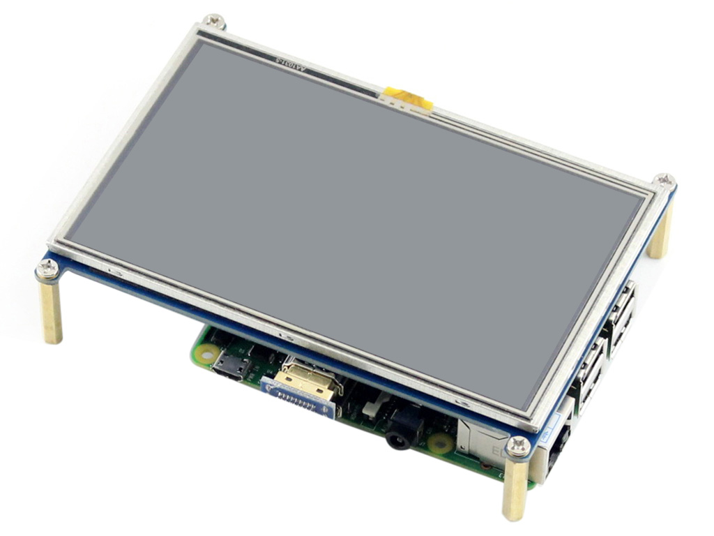 5-Zoll-Widerstandstouchscreen-LCD, 800×480, HDMI, stromsparend
