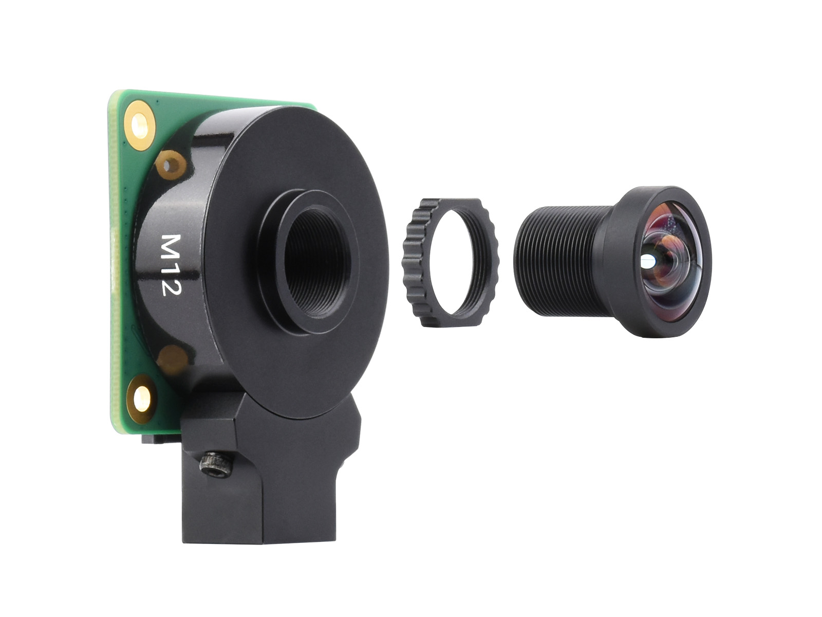 M12-Hochauflösungsobjektiv, 12 MP, 113° Sichtfeld, 2,7 mm Brennweite, kompatibel mit der hochwertigen Raspberry Pi-Kamera M12
