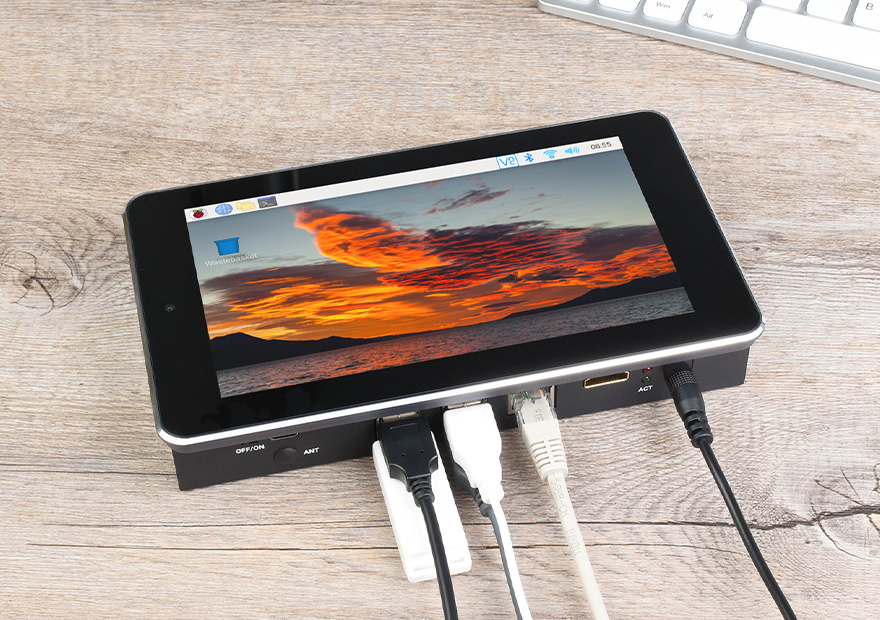 7-Zoll-Touchscreen-All-in-One-Kit, entwickelt für Raspberry Pi CM4, 5MP-Kamera, Aluminiumgehäuse