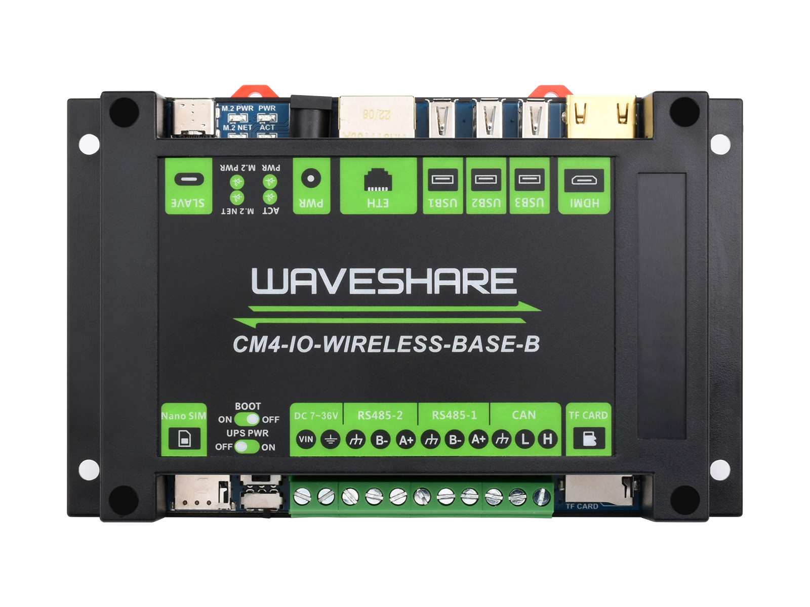 Industrielles IoT 5G/4G Wireless Expansion Modul, entwickelt für Raspberry Pi Compute Module 4, mit UPS-Modul, Onboard M.2 Slot