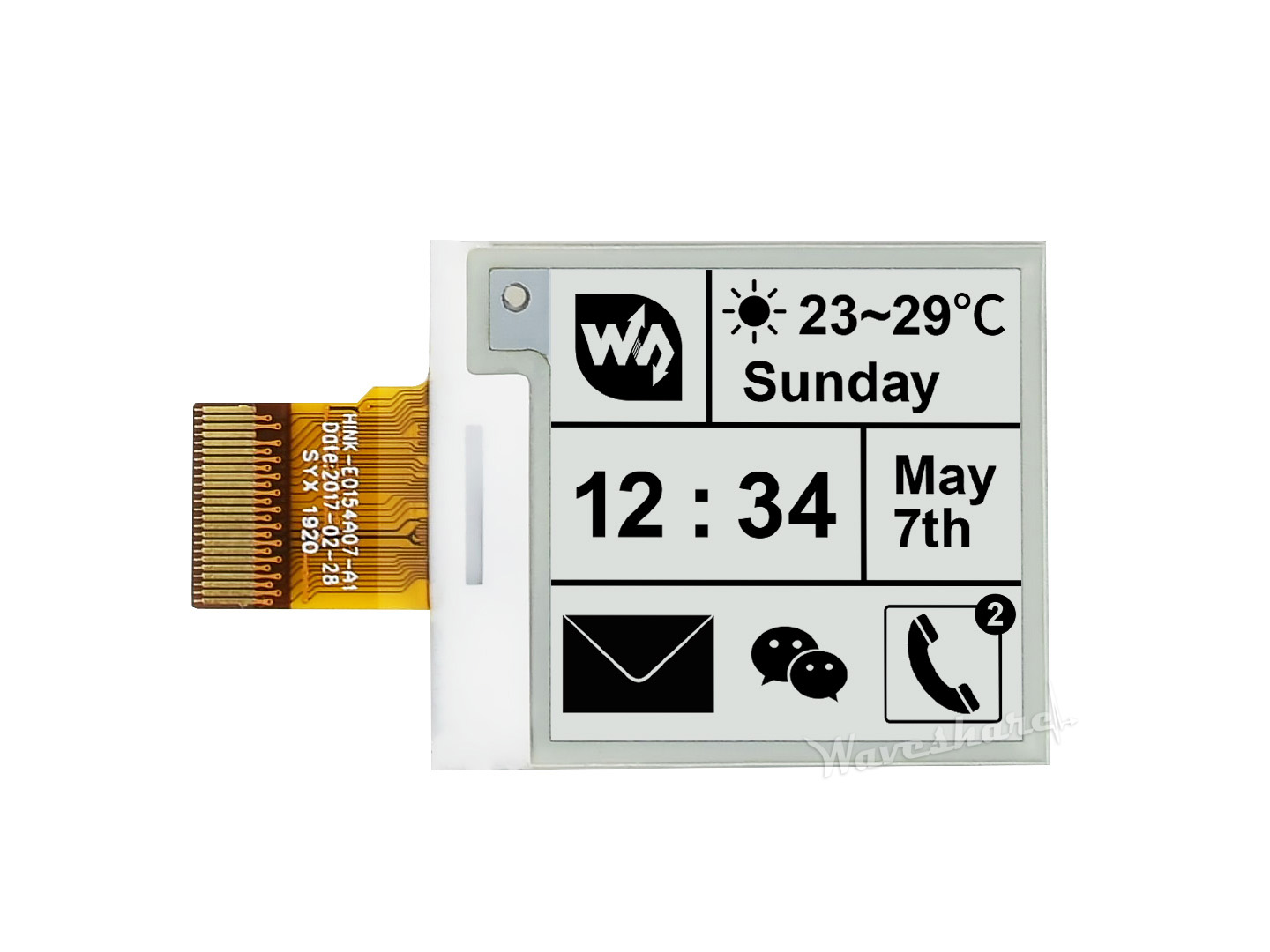 200x200, 1,54-Zoll E-Ink-Rohdisplay-Panel
