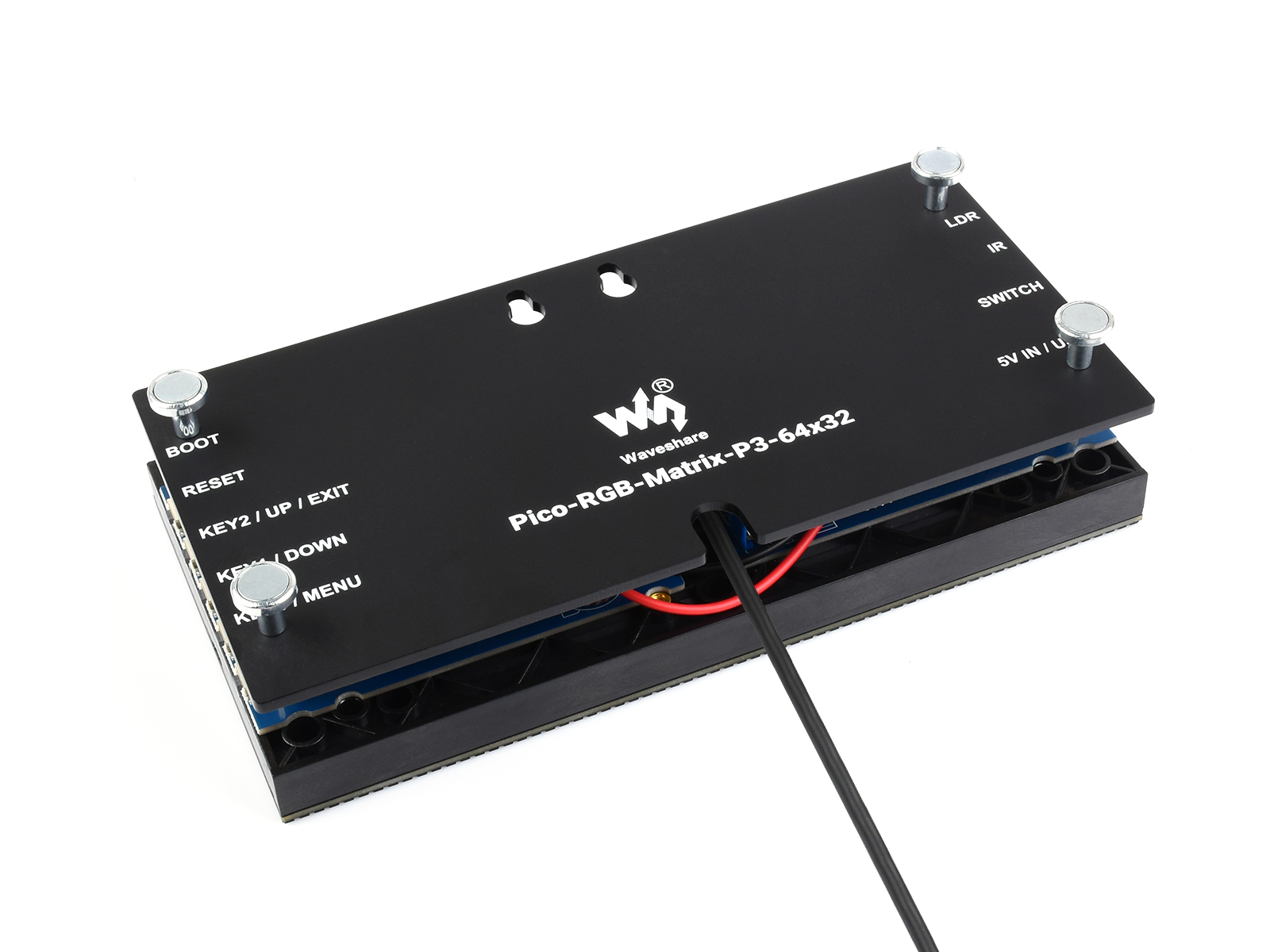 RGB-Vollfarbige Multifunktions-Digitaluhr für Raspberry Pi Pico, 64×32 Raster, präzise RTC