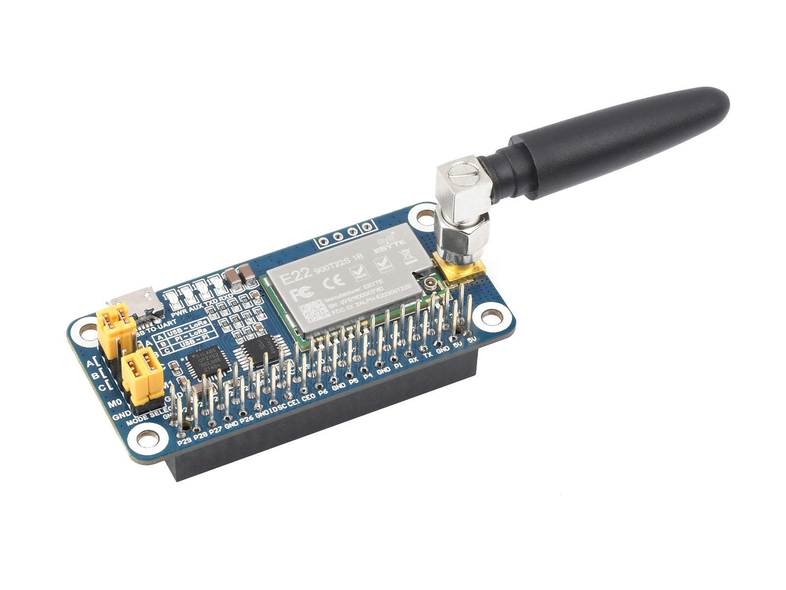 SX1262/SX1268 LoRa HAT für Raspberry Pi, UART-Schnittstelle, Optionen für Frequenzband