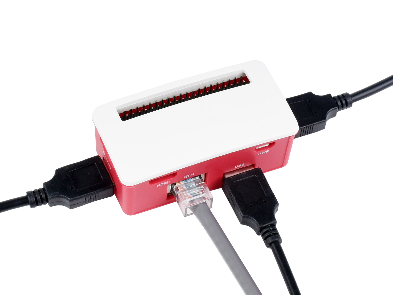 Ethernet-/USB-HUB-Box für Raspberry Pi Zero Serie, 1x RJ45, 3x USB 2.0