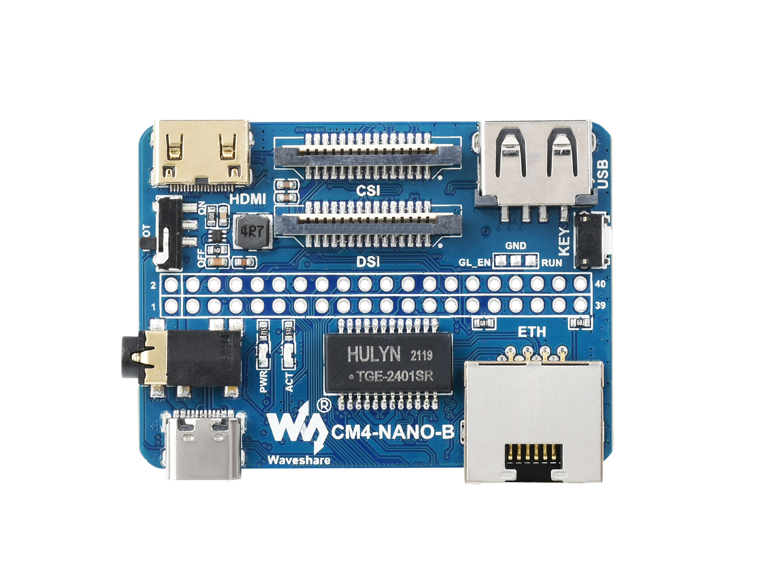 Nano-Basisplatine (B) für Raspberry Pi Compute Module 4, gleiche Größe wie das CM4