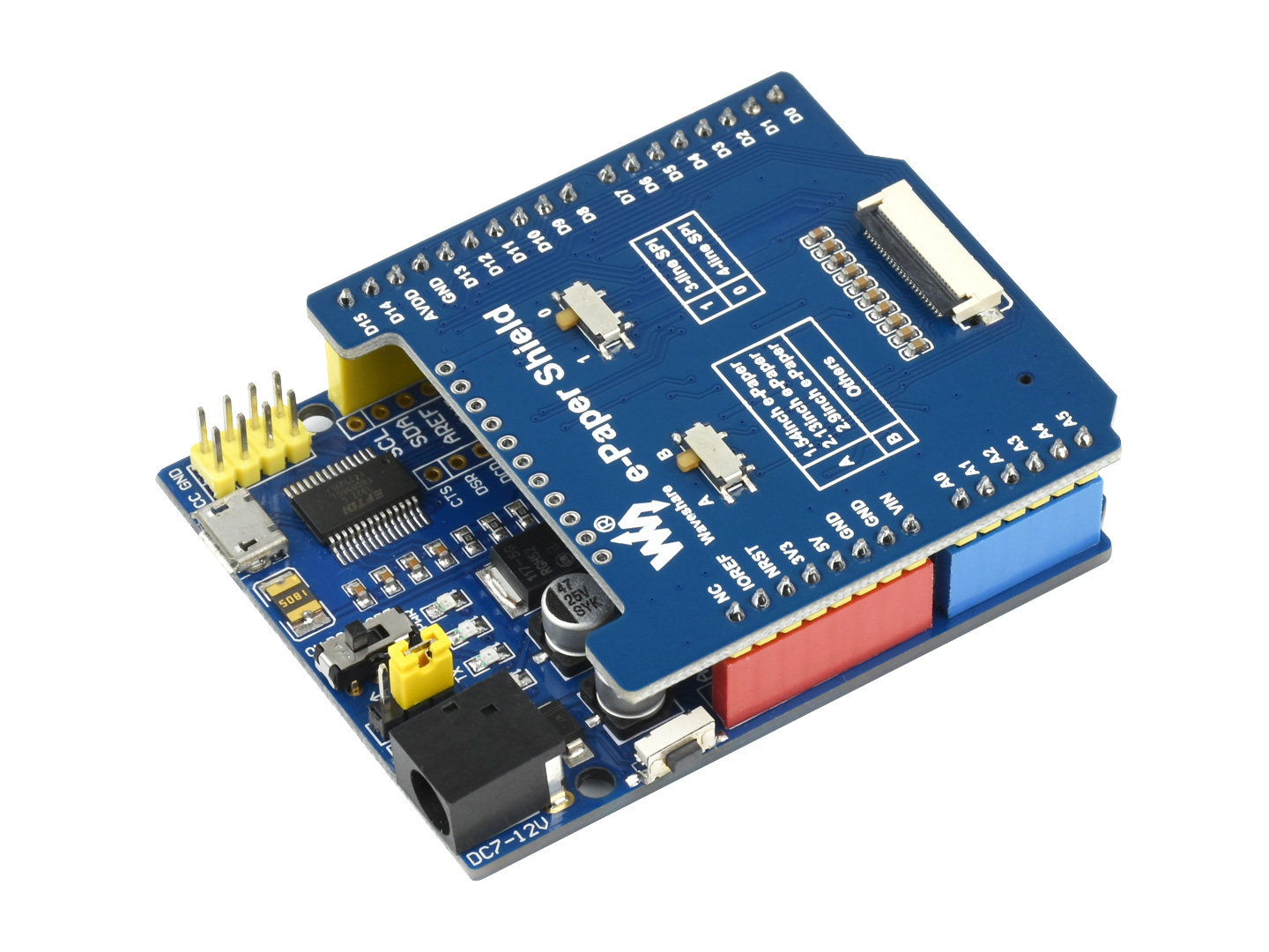 Universelle e-Paper-Rohpanel-Treiberplatine für Arduino