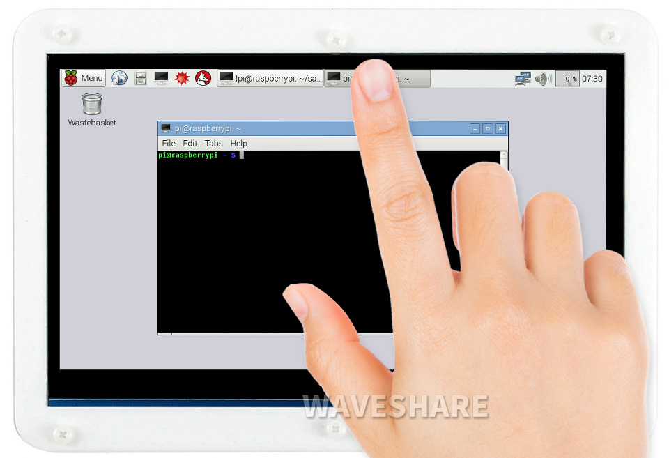 7-Zoll kapazitiver Touchscreen-LCD (C) mit zweifarbigem Gehäuse, 1024×600, HDMI, IPS, stromsparend