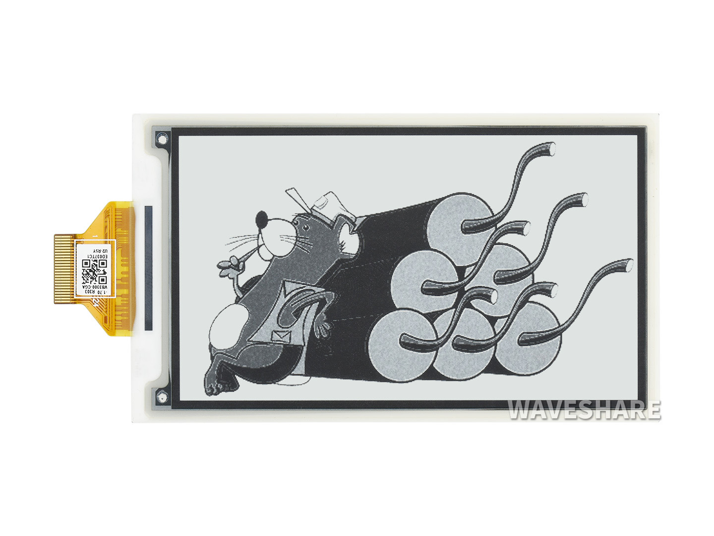 3,7-Zoll-e-Paper-e-Ink-Rohdisplay, 480×280, Schwarz/Weiß, 4 Graustufen, SPI, ohne Leiterplatte