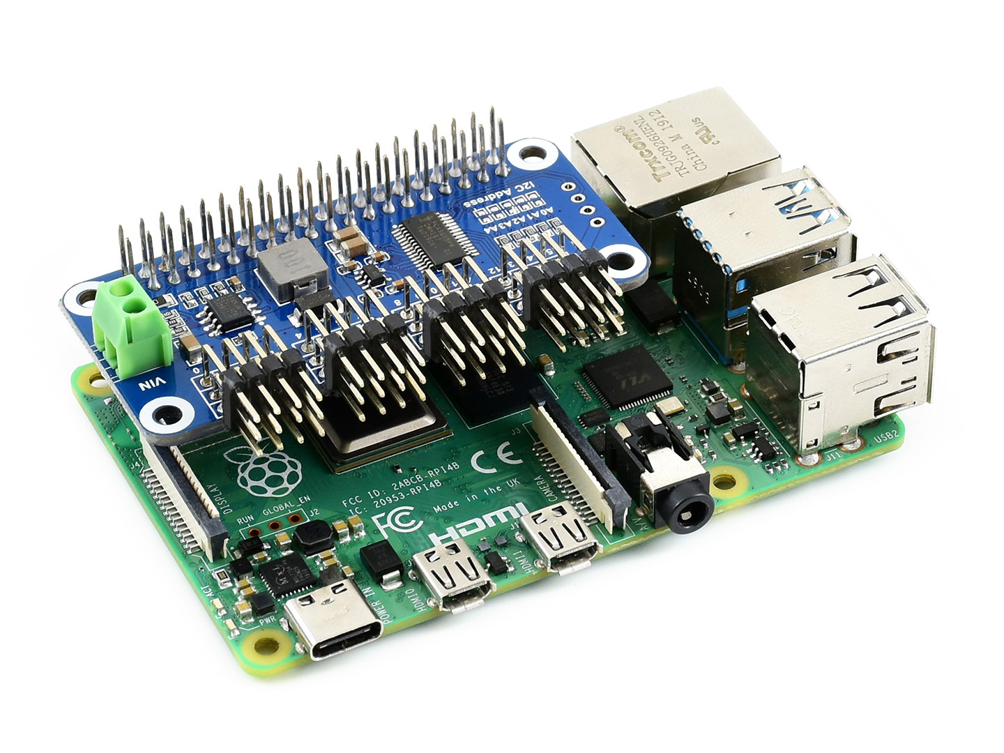 Servo-Treiber-HAT (B) für Raspberry Pi, 16-Kanal, 12-Bit, I2C