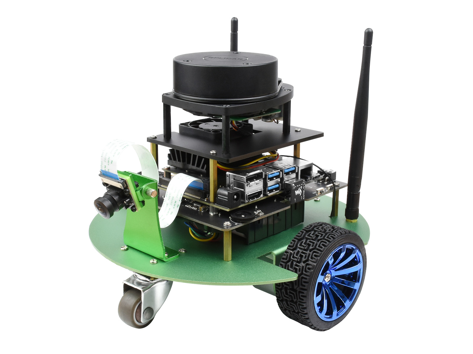 JetBot Professional Version ROS AI Kit Zubehör, Dual-Controller KI-Roboter, Lidar-Kartierung, Bildverarbeitung