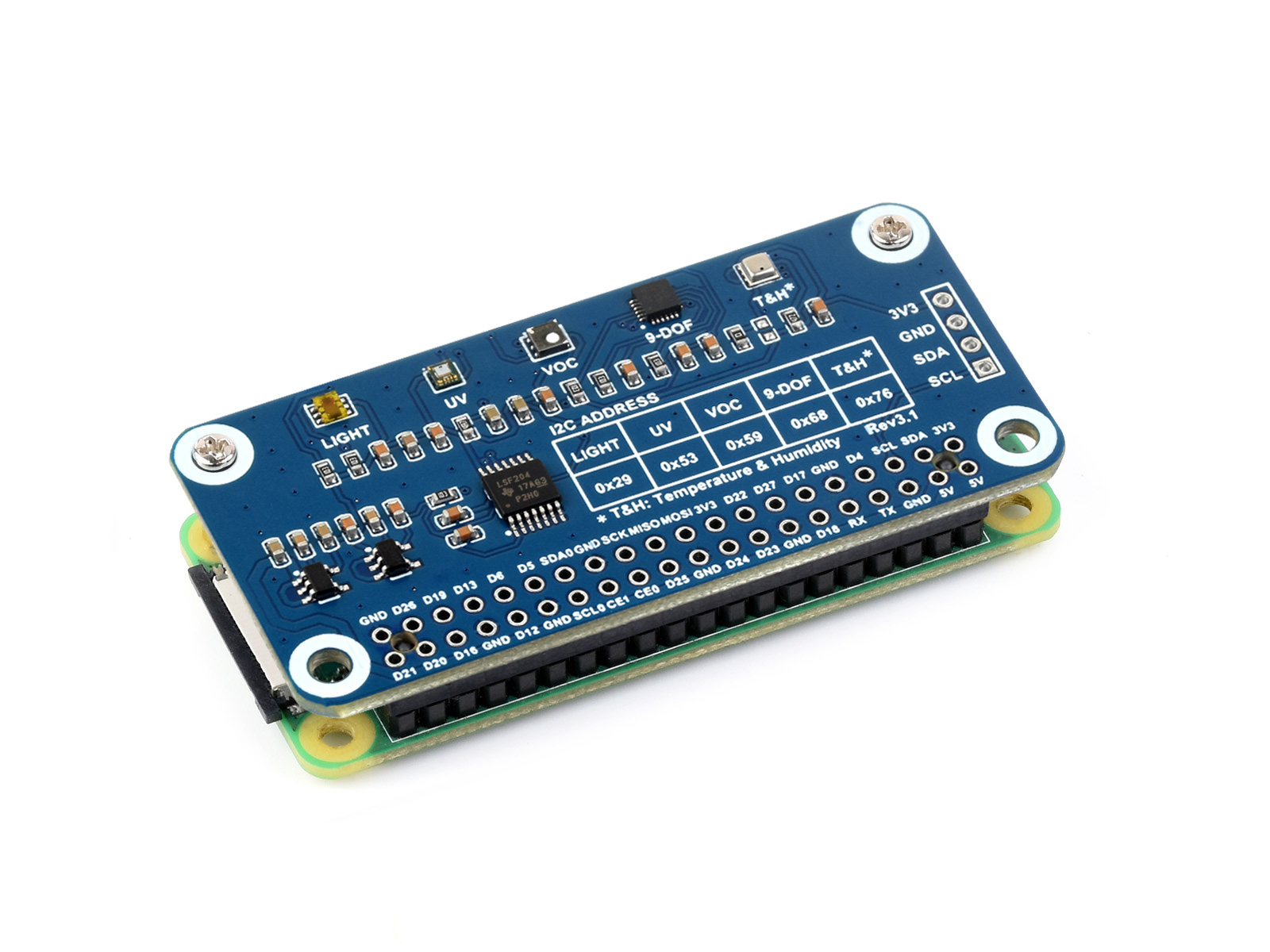Umweltsensor-HAT für Raspberry Pi, I2C-Bus