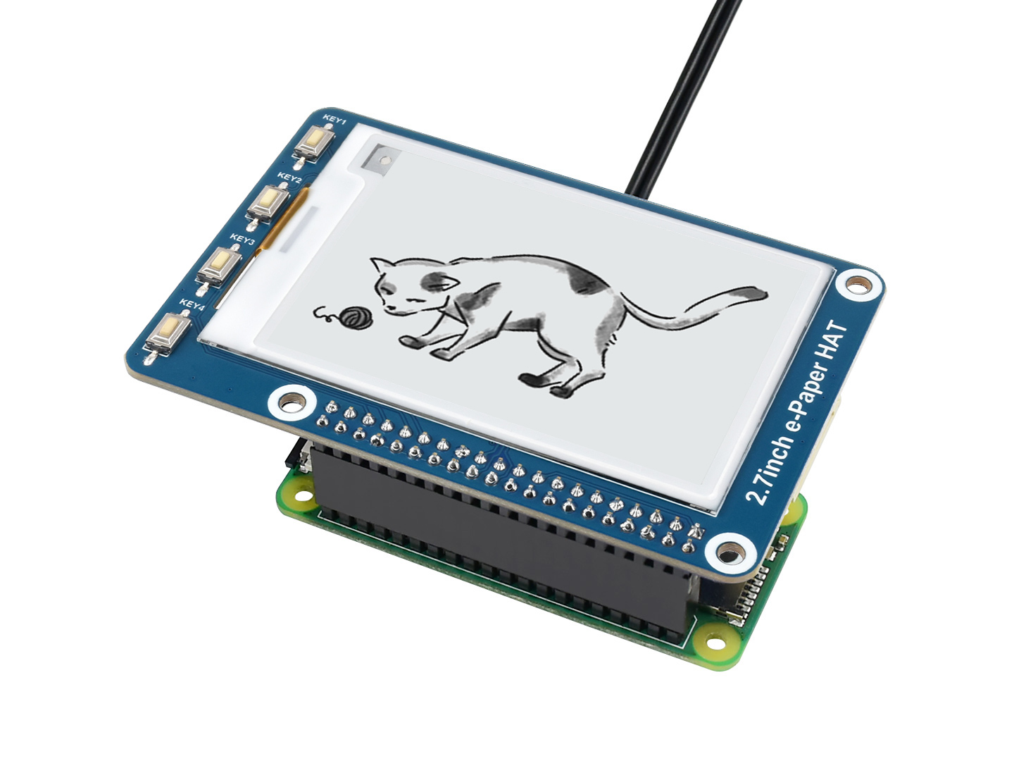 264x176, 2,7-Zoll E-Ink-Display-HAT für Raspberry Pi