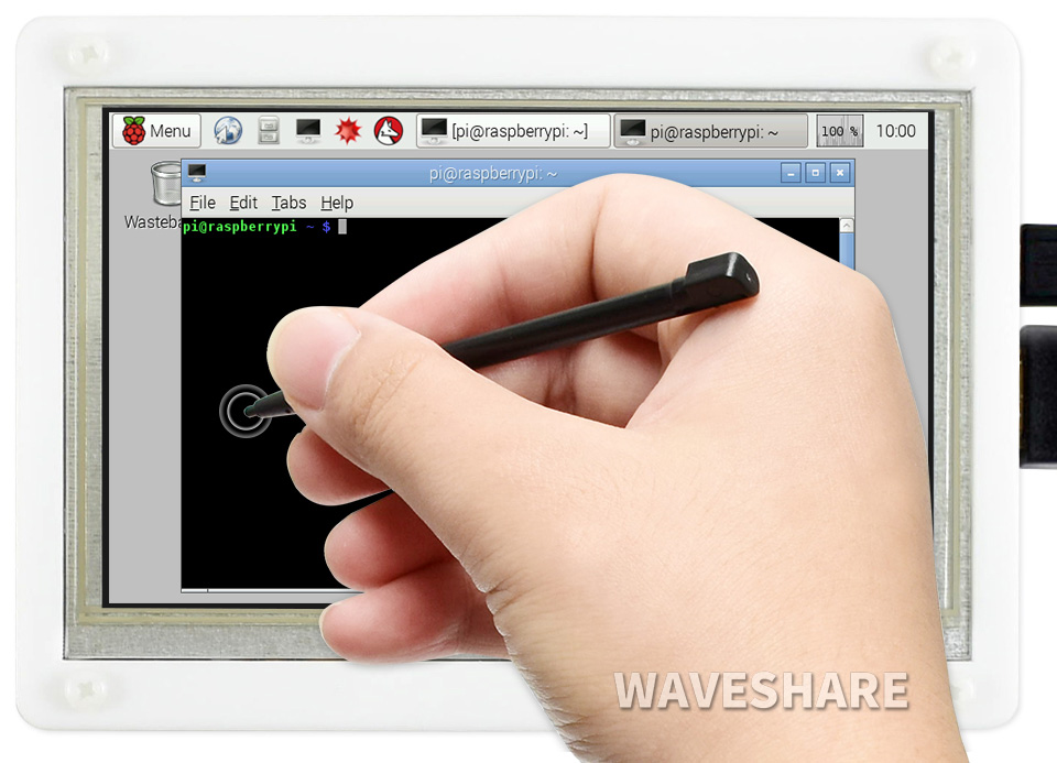 5-Zoll-Widerstandstouchscreen-LCD (B) mit Zweifarben-Gehäuse, 800×480, HDMI, stromsparend